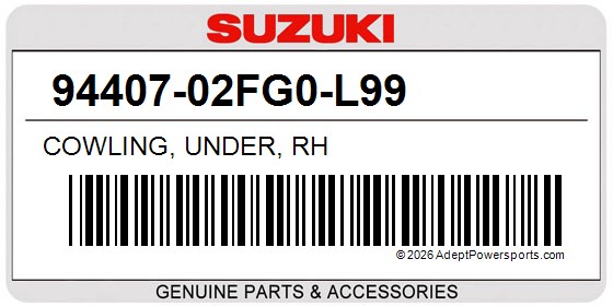 Suzuki 94407-02FG0-L99 Cowling, Under, Rh
