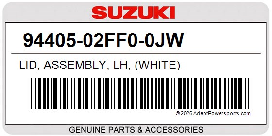 Suzuki 94405-02FF0-0JW Lid, Assembly, Lh, (White)