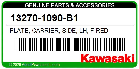 Kawasaki 13270-1090-B1 Plate, Carrier, Side, Lh, F.Red