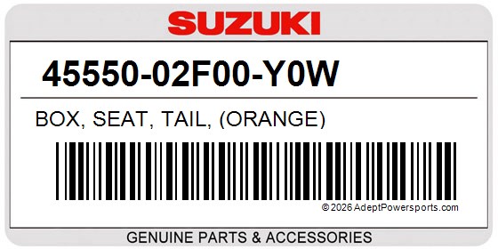 Suzuki 45550-02F00-Y0W Box, Seat, Tail, (Orange)