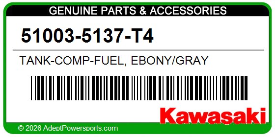 Kawasaki 51003-5137-T4 Tank-Comp-Fuel, Ebony/Gray