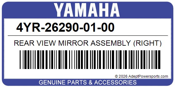 Yamaha 4YR-26290-01-00 Rear View Mirror Assembly (Right)