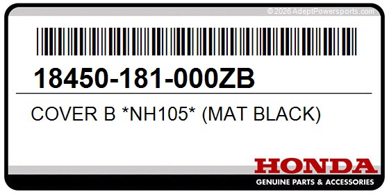 Honda 18450-181-000ZB Cover B *Nh105* (Mat Black)