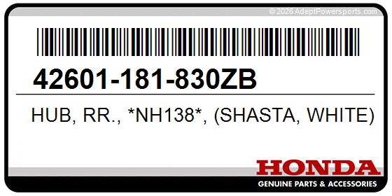 Honda 42601-181-830ZB Hub, Rr., *Nh138*, (Shasta, White)