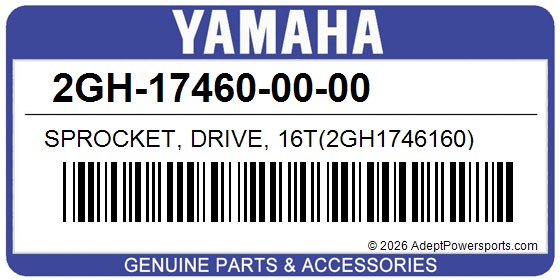 Yamaha 2GH-17460-00-00 Sprocket, Drive, 16T(2Gh1746160)