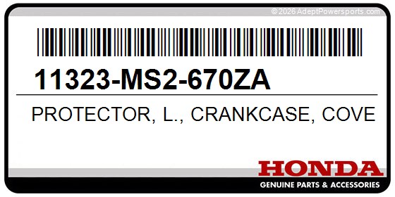 Honda 11323-MS2-670ZA Protector, L., Crankcase, Cover, *Nh206m*, (Medium, Gray)