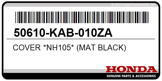 Honda 50610-KAB-010ZA Cover *Nh105* (Mat Black)