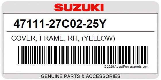 Suzuki 47111-27C02-25Y Cover, Frame, Rh, (Yellow)
