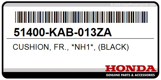 Honda 51400-KAB-013ZA Cushion, Fr., *Nh1*, (Black)