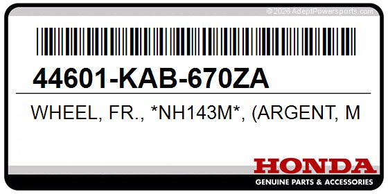 Honda 44601-KAB-670ZA Wheel, Fr., *Nh143m*, (Argent, Metallic)