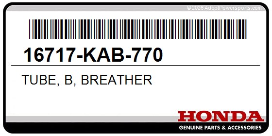 Honda 16717-KAB-770 Tube, B, Breather