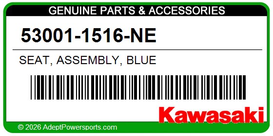 Kawasaki 53001-1516-NE Seat, Assembly, Blue