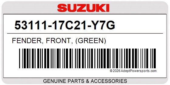 Suzuki 53111-17C21-Y7G Fender, Front, (Green)