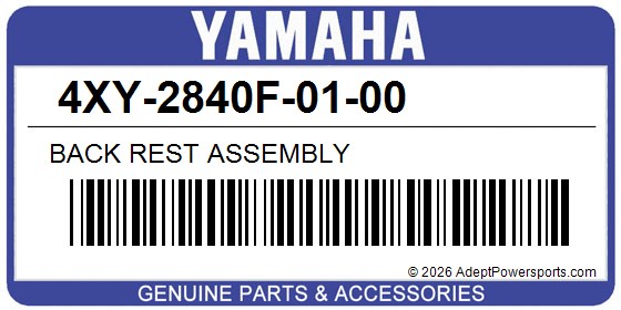 Yamaha 4XY-2840F-01-00 Back Rest Assembly