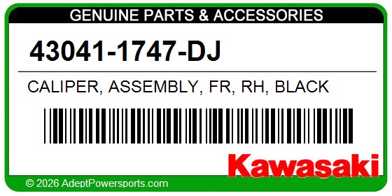 Kawasaki 43041-1747-DJ Caliper, Assembly, Fr, Rh, Black