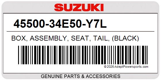 Suzuki 45500-34E50-Y7L Box, Assembly, Seat, Tail, (Black)