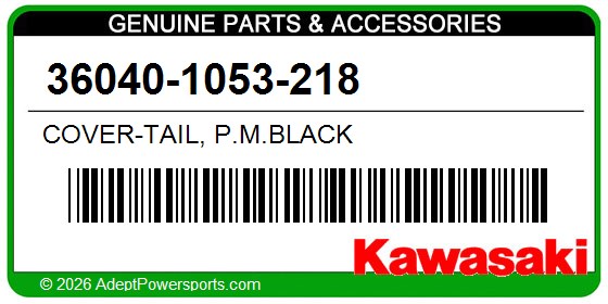 Kawasaki 36040-1053-218 Cover-Tail, P.M.Black