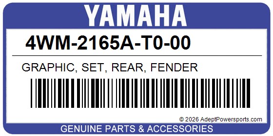 Yamaha 4WM-2165A-T0-00 Graphic, Set, Rear, Fender