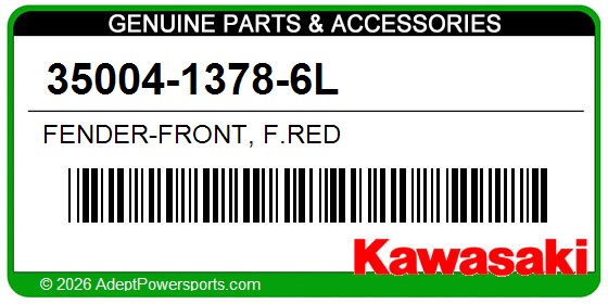 Kawasaki 35004-1378-6L Fender-Front, F.Red