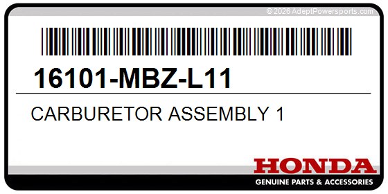 Honda 16101-MBZ-L11 Carburetor Assembly 1