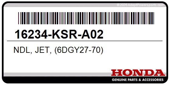 Honda 16234-KSR-A02 Ndl, Jet, (6Dgy27-70)