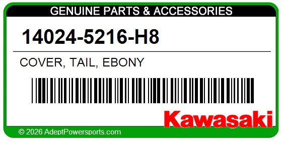 Kawasaki 14024-5216-H8 Cover, Tail, Ebony