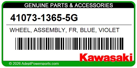 Kawasaki 41073-1365-5G Wheel, Assembly, Fr, Blue, Violet