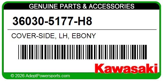Kawasaki 36030-5177-H8 Cover-Side, Lh, Ebony