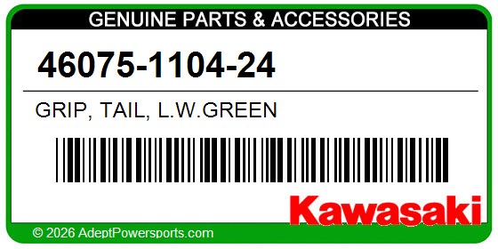 Kawasaki 46075-1104-24 Grip, Tail, L.W.Green