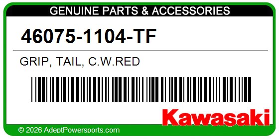 Kawasaki 46075-1104-TF Grip, Tail, C.W.Red