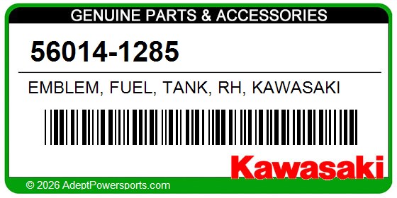 Kawasaki 56014-1285 Emblem, Fuel, Tank, Rh, Kawasaki