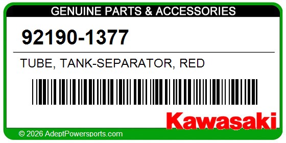 Kawasaki 92190-1377 Tube, Tank-Separator, Red