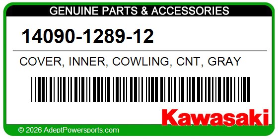 Kawasaki 14090-1289-12 Cover, Inner, Cowling, Cnt, Gray