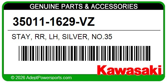 Kawasaki 35011-1629-VZ Stay, Rr, Lh, Silver, No.35