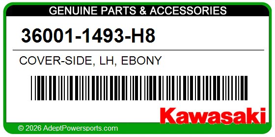 Kawasaki 36001-1493-H8 Cover-Side, Lh, Ebony