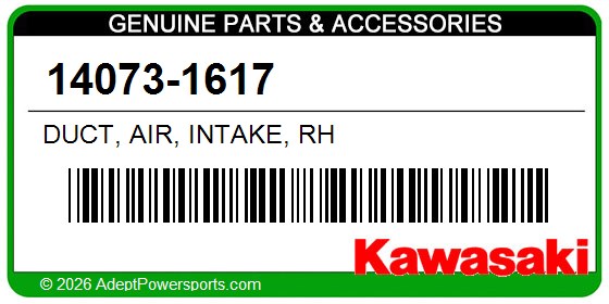 Kawasaki 14073-1617 Duct, Air, Intake, Rh
