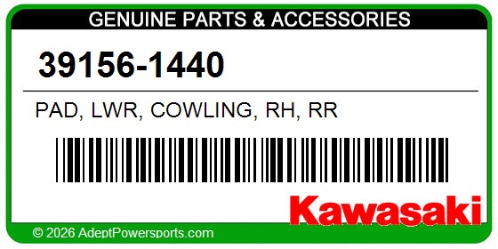 Kawasaki 39156-1440 Pad, Lwr, Cowling, Rh, Rr