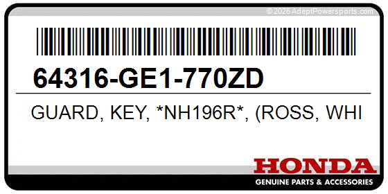 Honda 64316-GE1-770ZD Guard, Key, *Nh196r*, (Ross, White)