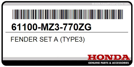 Honda 61100-MZ3-770ZG Fender Set A (Type3)
