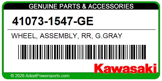 Kawasaki 41073-1547-GE Wheel, Assembly, Rr, G.Gray