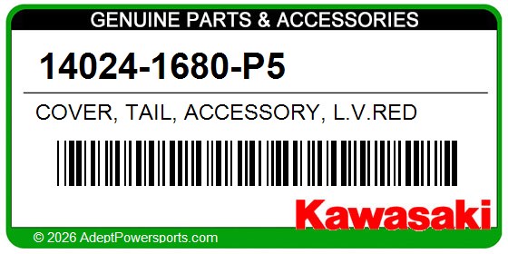 Kawasaki 14024-1680-P5 Cover, Tail, Accessory, L.V.Red