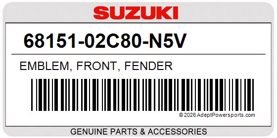 Suzuki 68151-02C80-N5V Emblem, Front, Fender