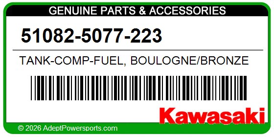 Kawasaki 51082-5077-223 Tank-Comp-Fuel, Boulogne/Bronze