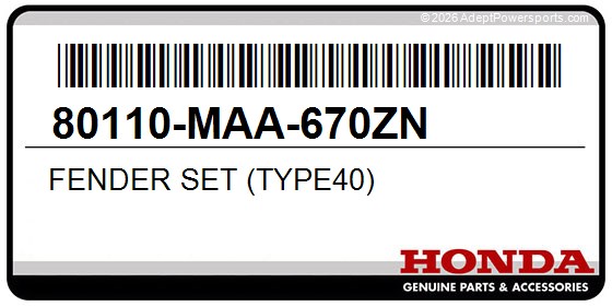 Honda 80110-MAA-670ZN Fender Set (Type40)