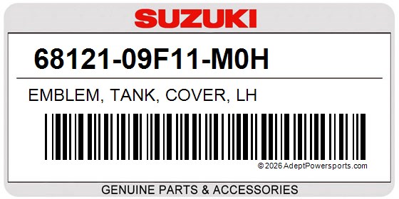 Suzuki 68121-09F11-M0H Emblem, Tank, Cover, Lh