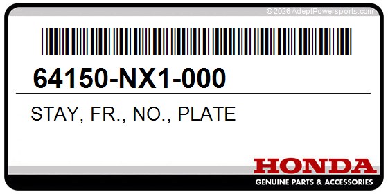 Honda 64150-NX1-000 Stay, Fr., No., Plate