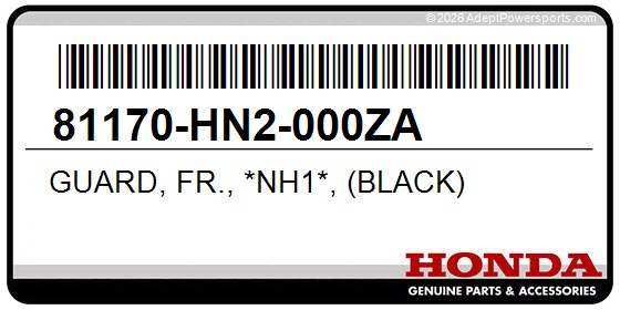 Honda 81170-HN2-000ZA Guard, Fr., *Nh1*, (Black)