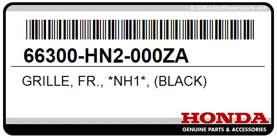 Honda 66300-HN2-000ZA Grille, Fr., *Nh1*, (Black)