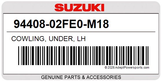 Suzuki 94408-02FE0-M18 Cowling, Under, Lh