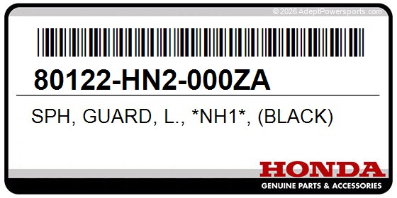 Honda 80122-HN2-000ZA Sph, Guard, L., *Nh1*, (Black)